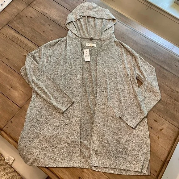 nwt Lou & Grey for LOFT hooded open cardigan - Picture 1 of 9